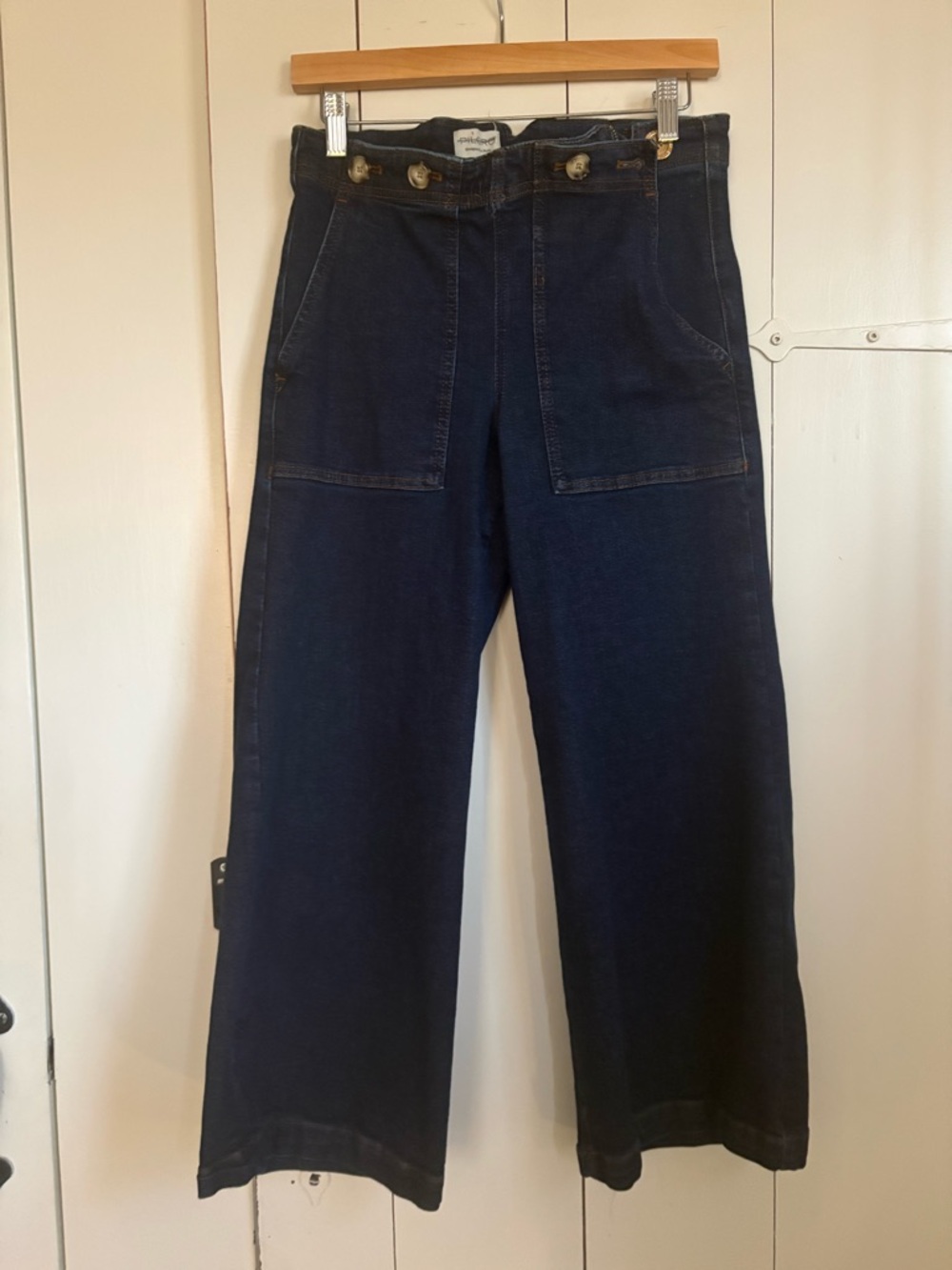 Pilcro  Dark Indigo Wide-Leg Denim Pants